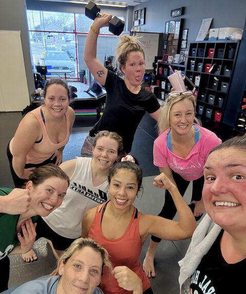 The Battle Girl Bootcamp group celebrating after a class at Rumble Martial Arts in Keswick.